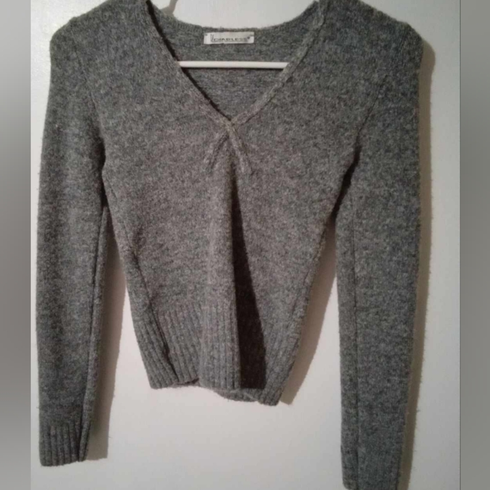 VINTAGE "DIAB'LESS" FROM FRANCE WOMEN'S SMALL GREY SWEATER NWOT 🔥